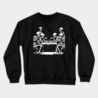 skeletons play chess Crewneck Sweatshirt